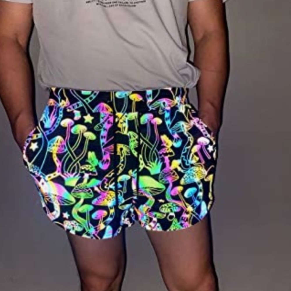 Mens reflective mushroom shorts